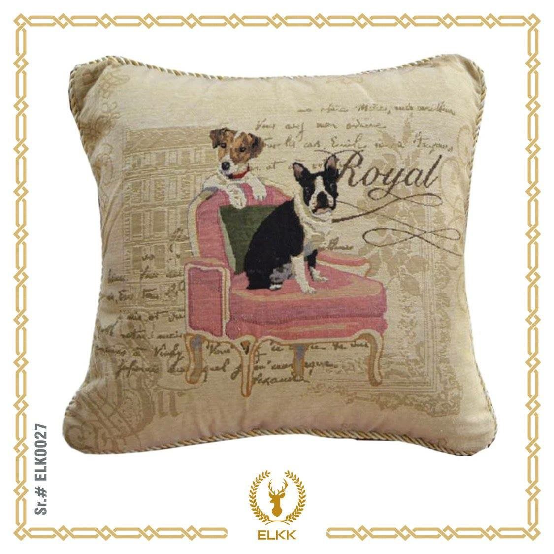 Royal Dogs Bulldog Beagle Tapestry Throw Pillow Covers With Inserts