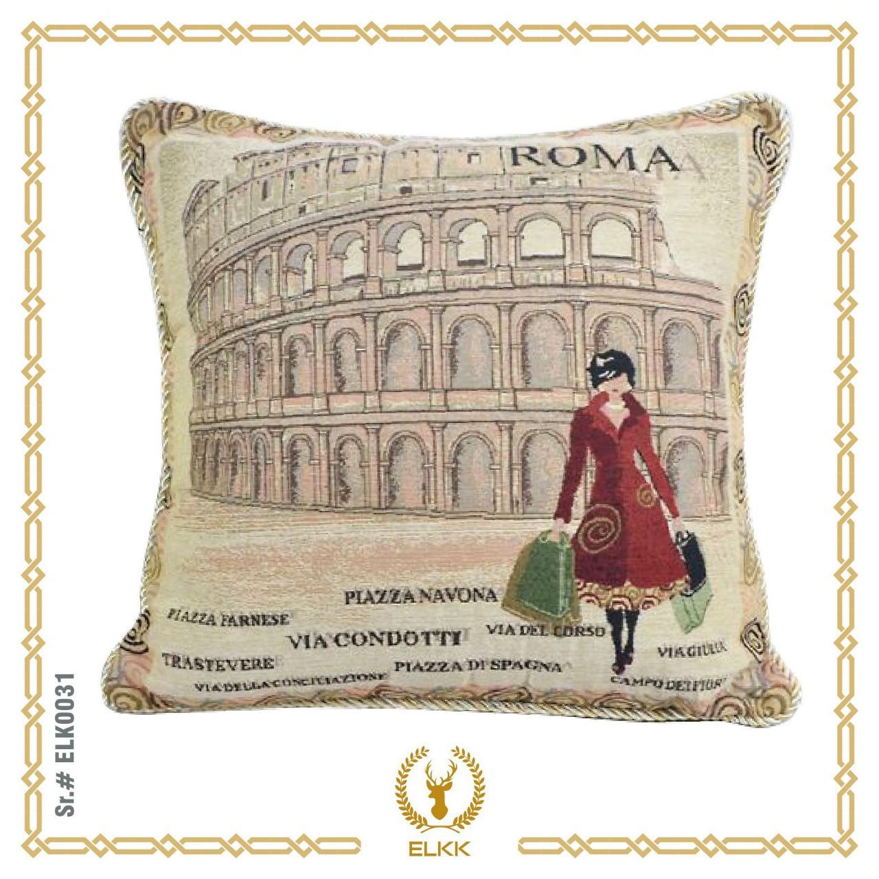Polyester Rome Colosseum Cushion Cover Pillowcase 18 x 18