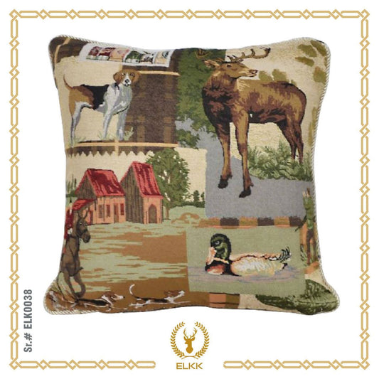BELGIAN TAPESTRY Hunting Trophies Cushion Cover