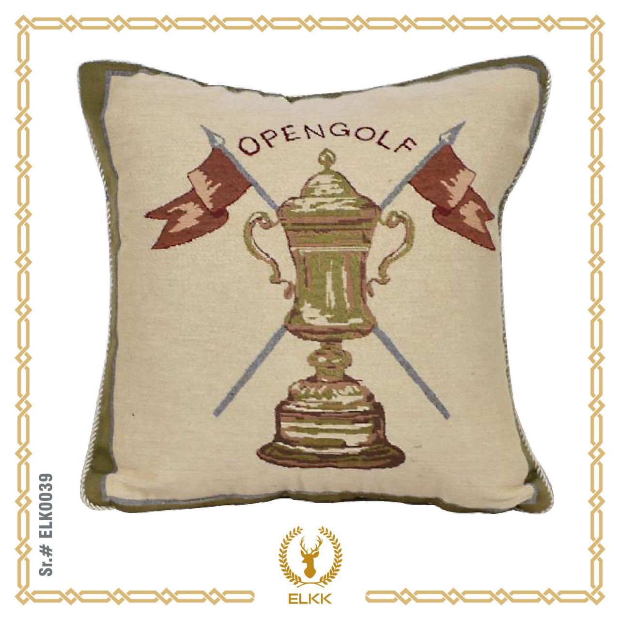 Vintage Riverdale Tapestry Golf Throw Pillow