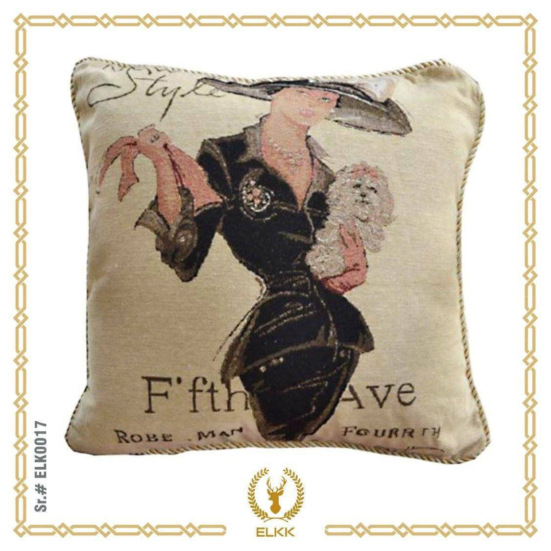 New York Fashion Lady Tapestry Cushion Sham