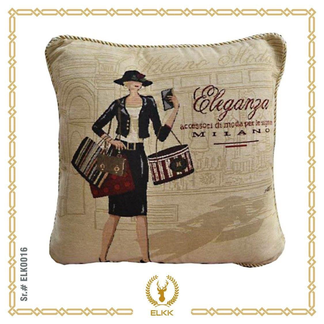 Milan Shopping Vintage Retro Tapestry Cushion 18" x 18"